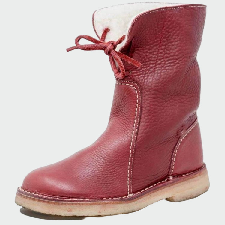 Zapatos de hombre de cuero impermeables con forro de lana