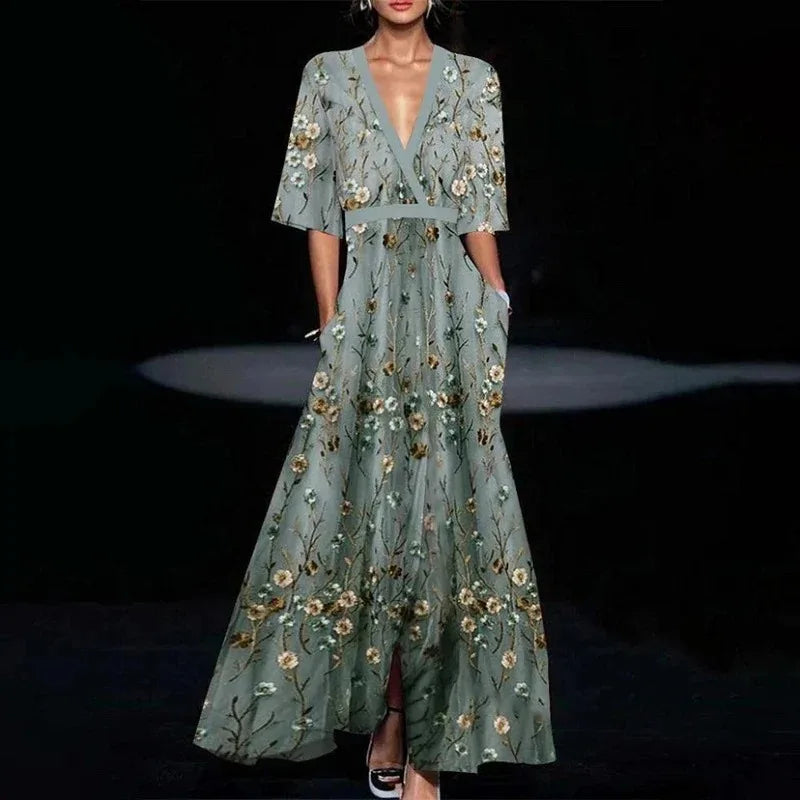 Jamie - Vestido Elegante con Patrón de Flores