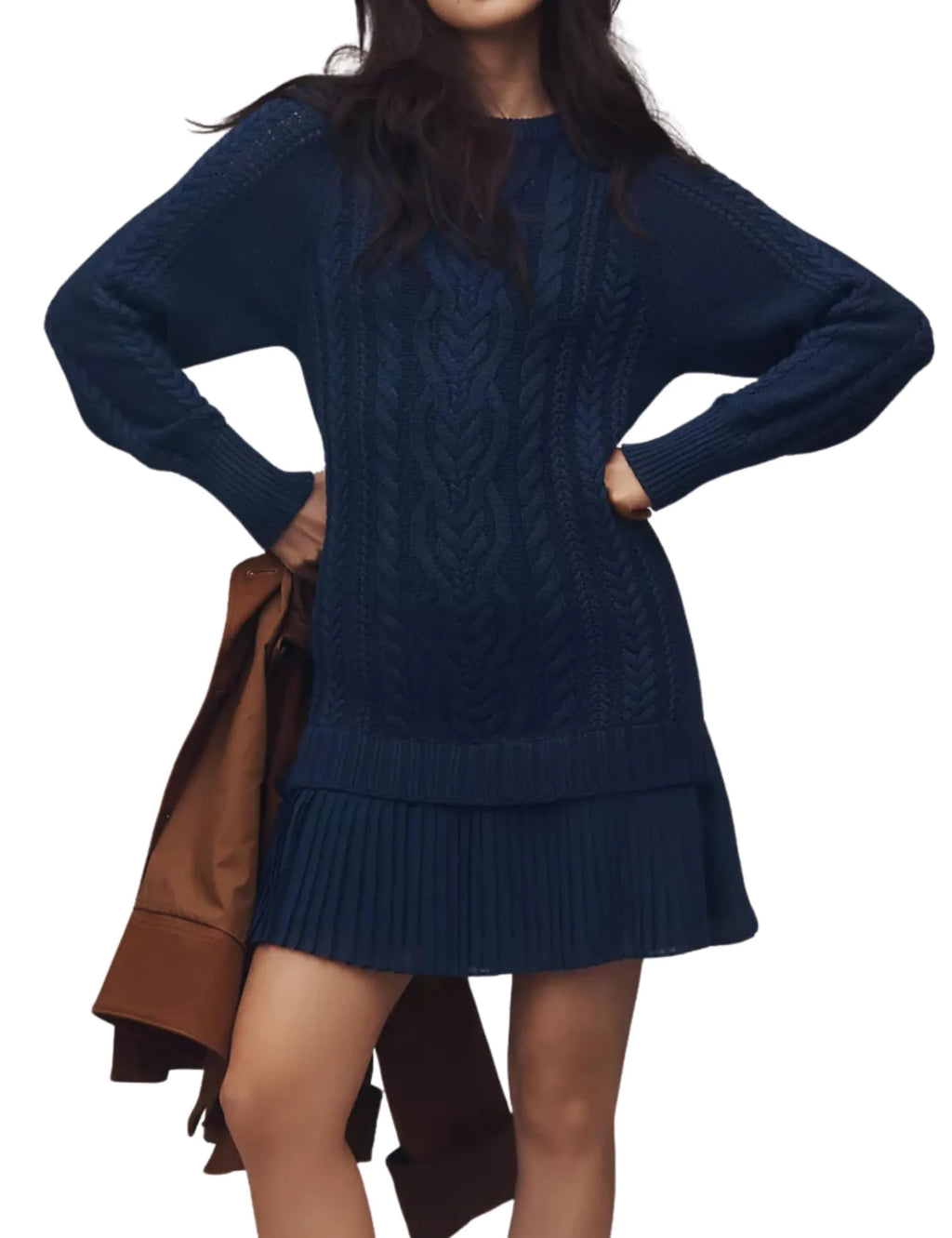Vestido de Suéter Trenzado