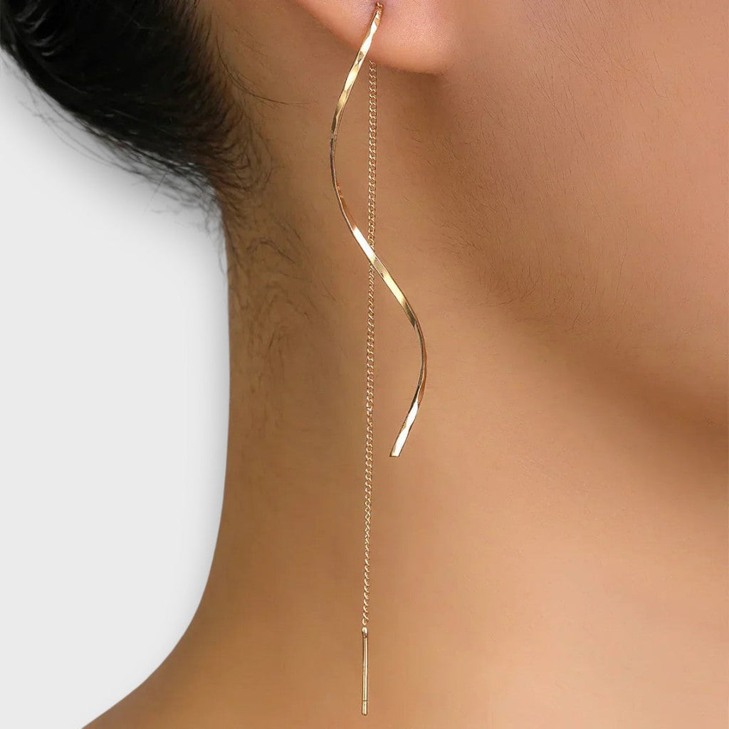 Elwira – Pendientes largos con forma de onda