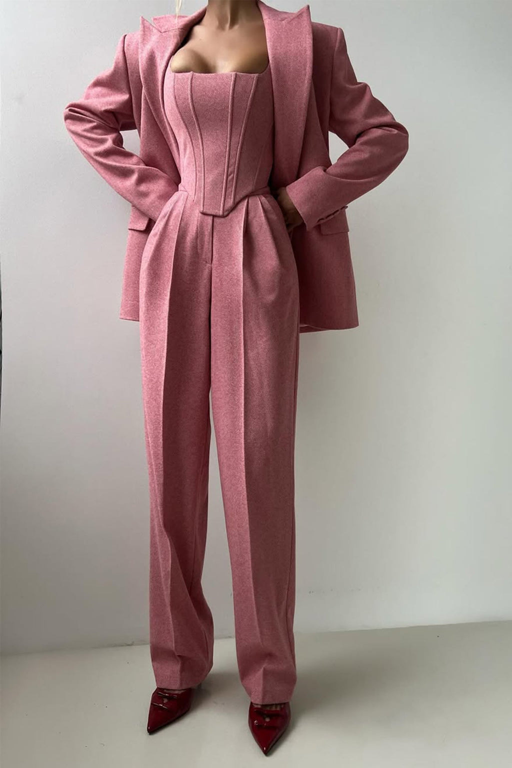 Grace | Conjunto de Tres Piezas con Blazer de Doble Botón