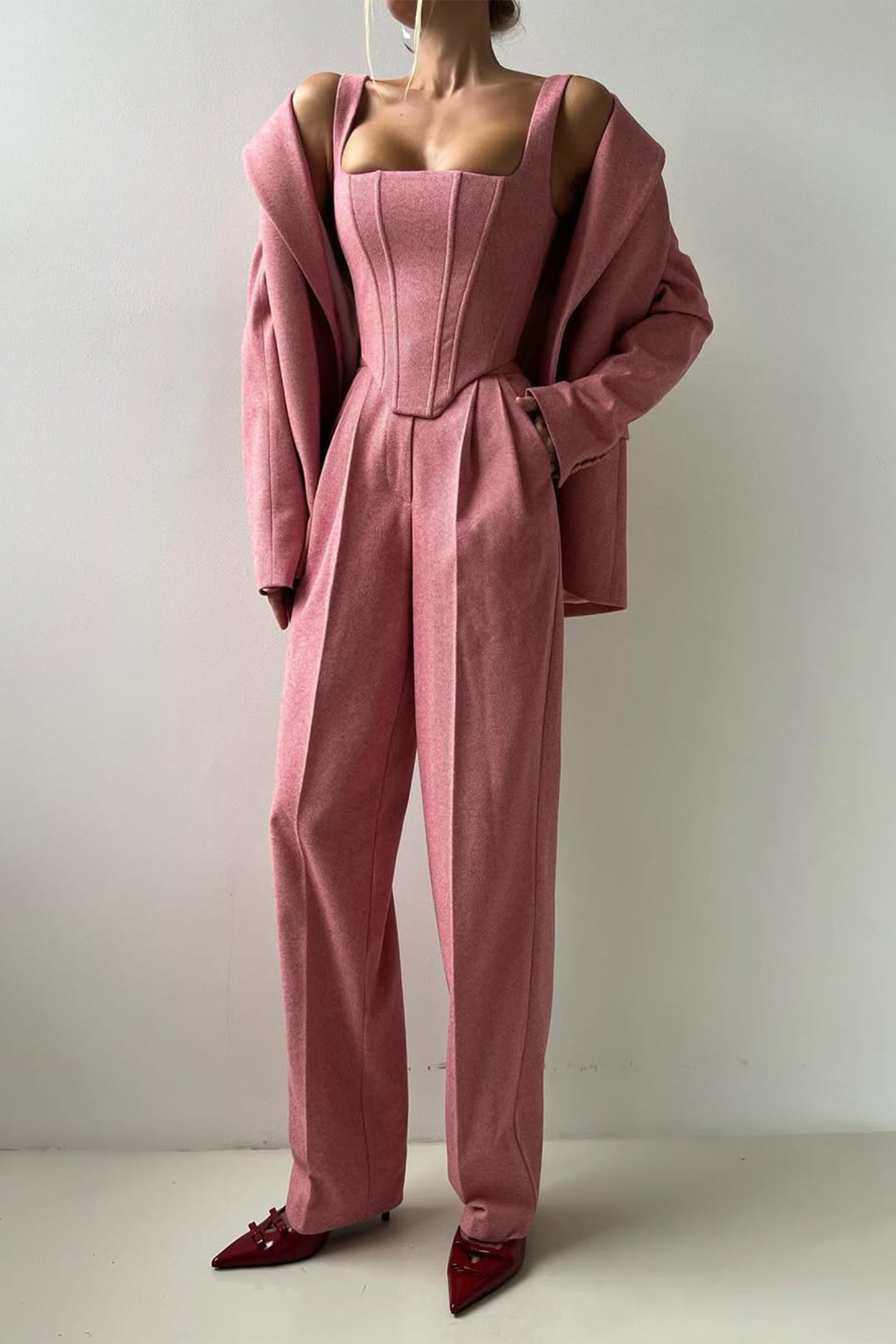Grace | Conjunto de Tres Piezas con Blazer de Doble Botón