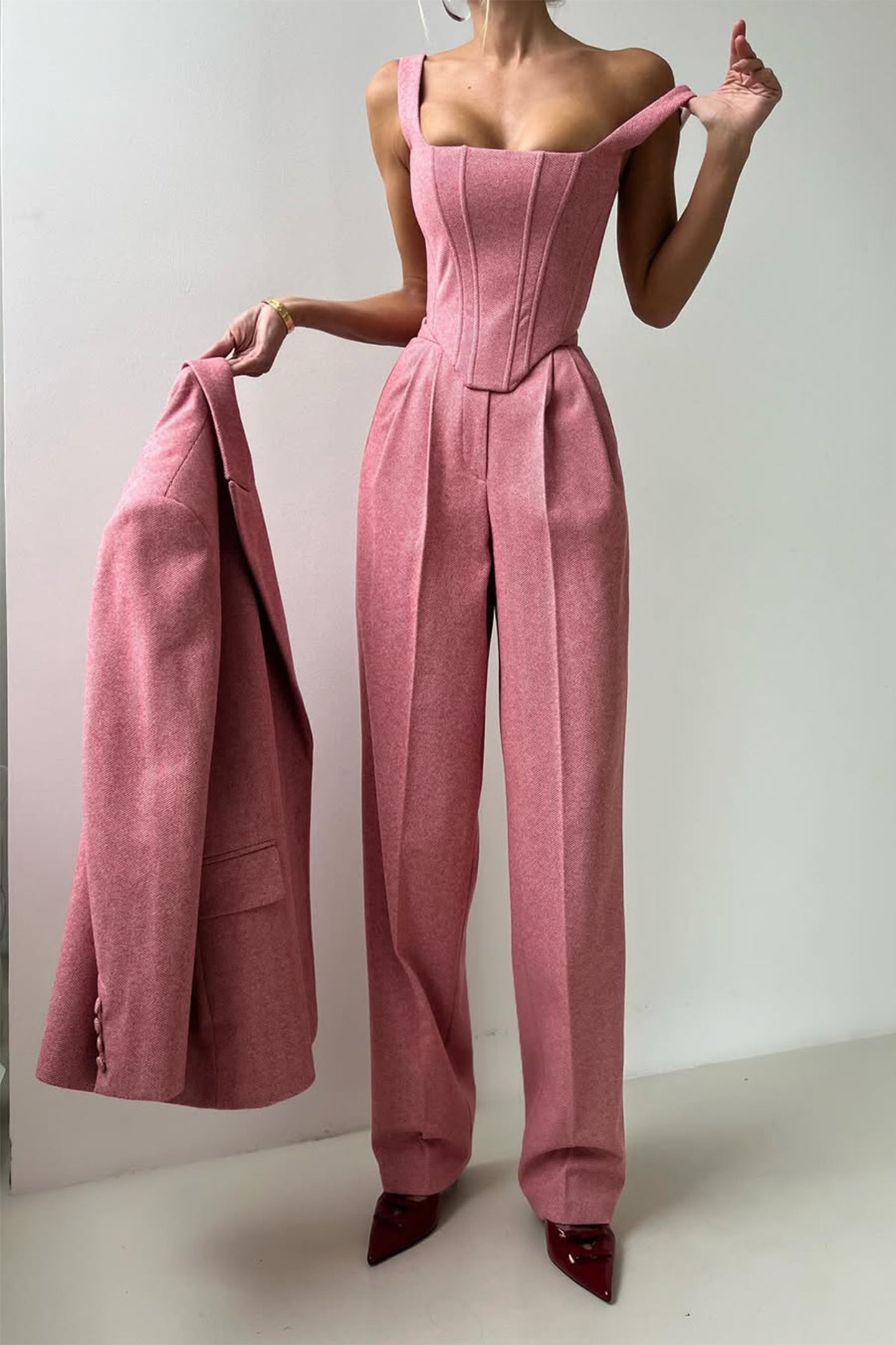 Grace | Conjunto de Tres Piezas con Blazer de Doble Botón