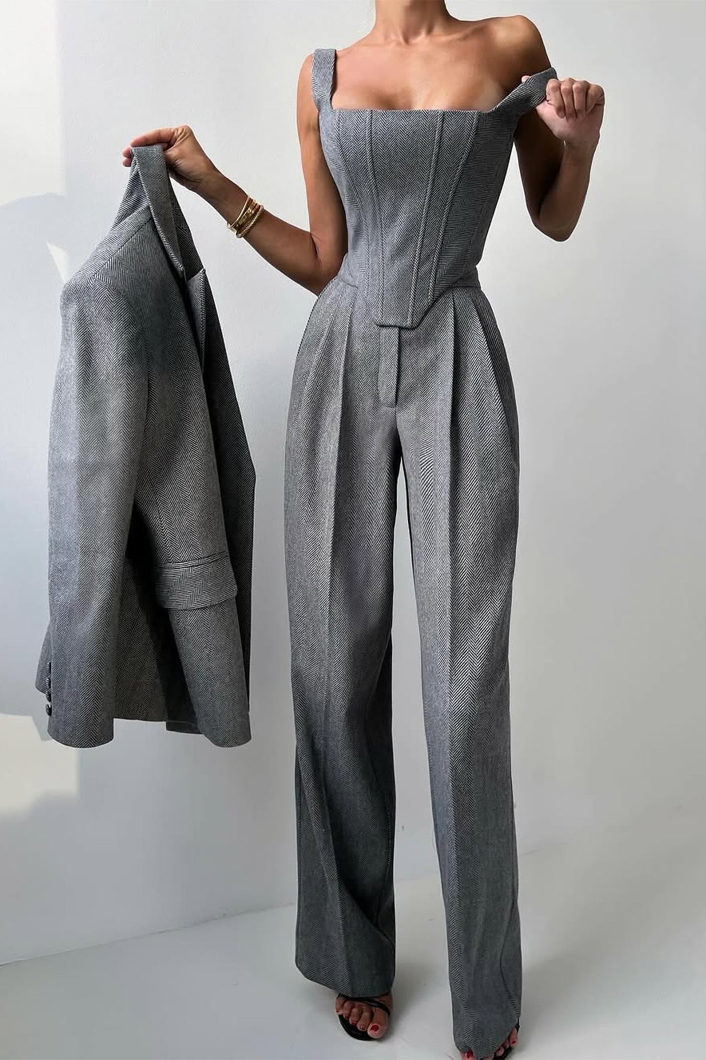 Grace | Conjunto de Tres Piezas con Blazer de Doble Botón