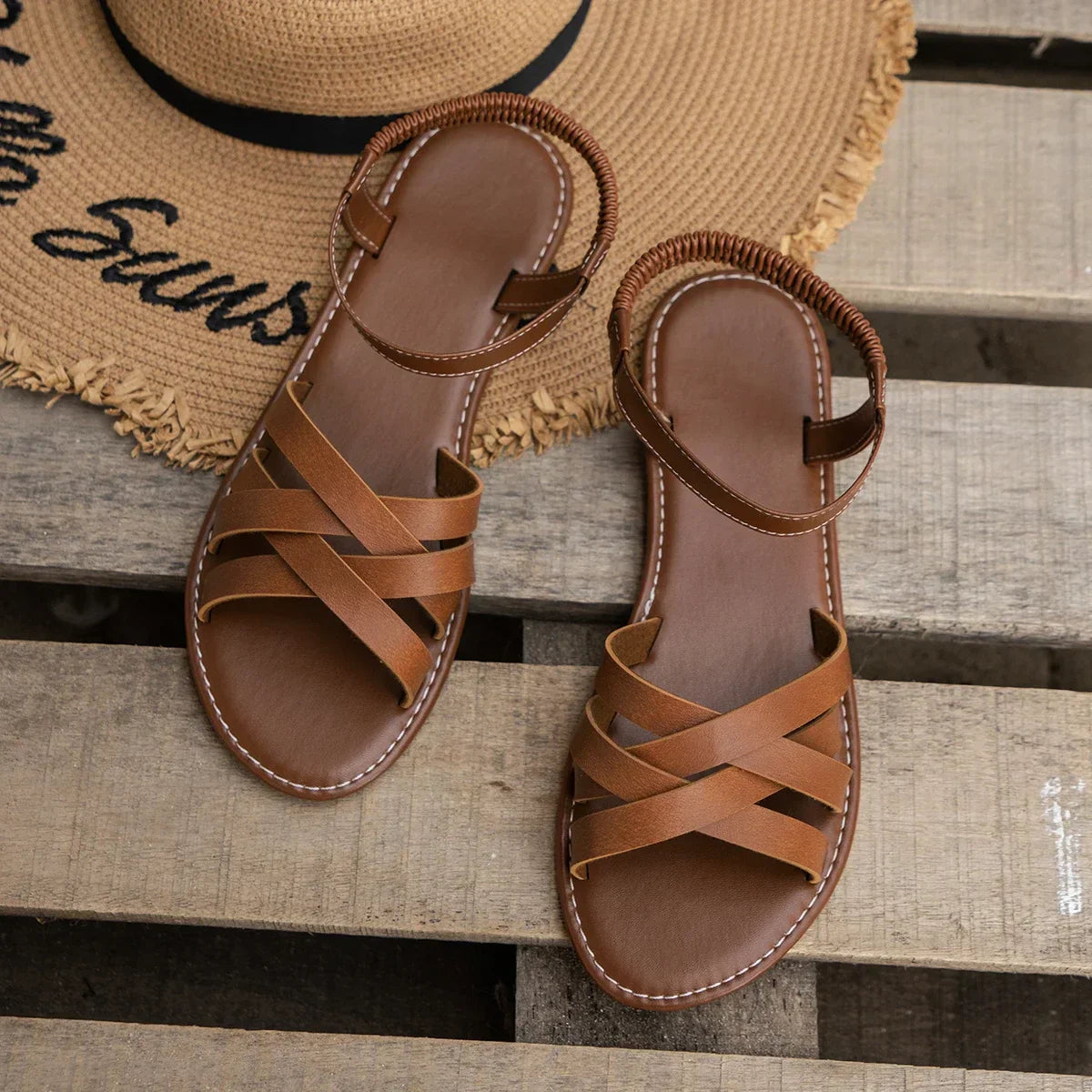Miuccia - Sandalias de Cuero Elegantes
