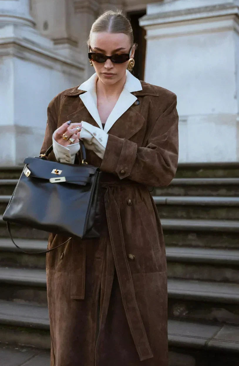 Emilia Zamszowy Trench Clase Premium