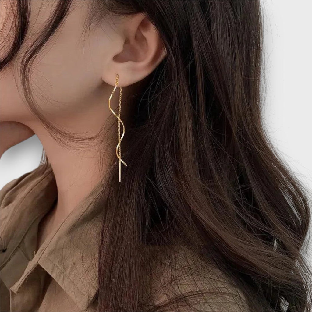 Elwira – Pendientes largos con forma de onda