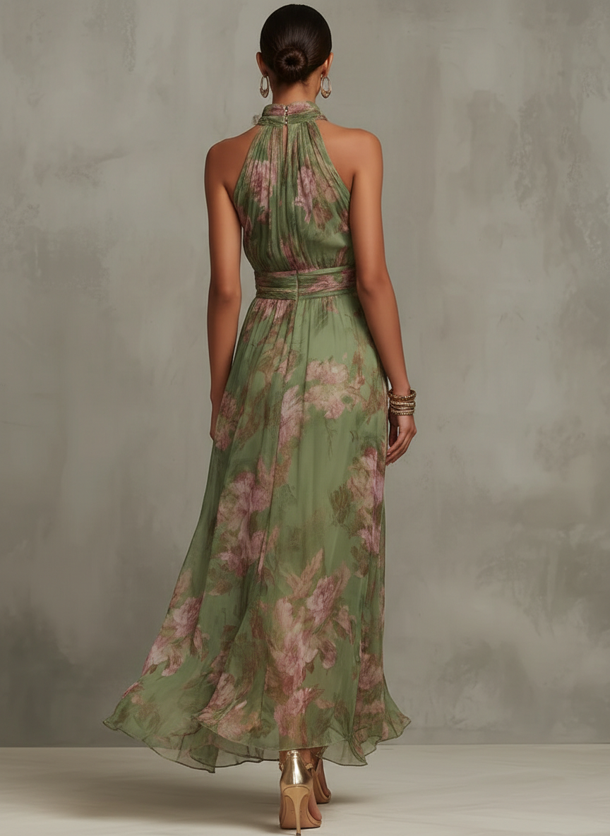 Livia - Vestido Maxi Halter Floral