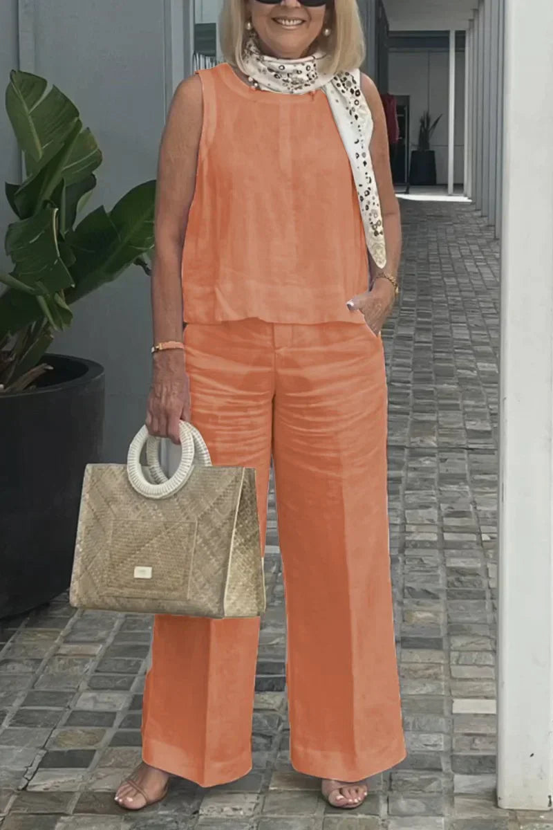 ZURI – TRAJE SIN MANGAS DE ALGODÓN Y LINO