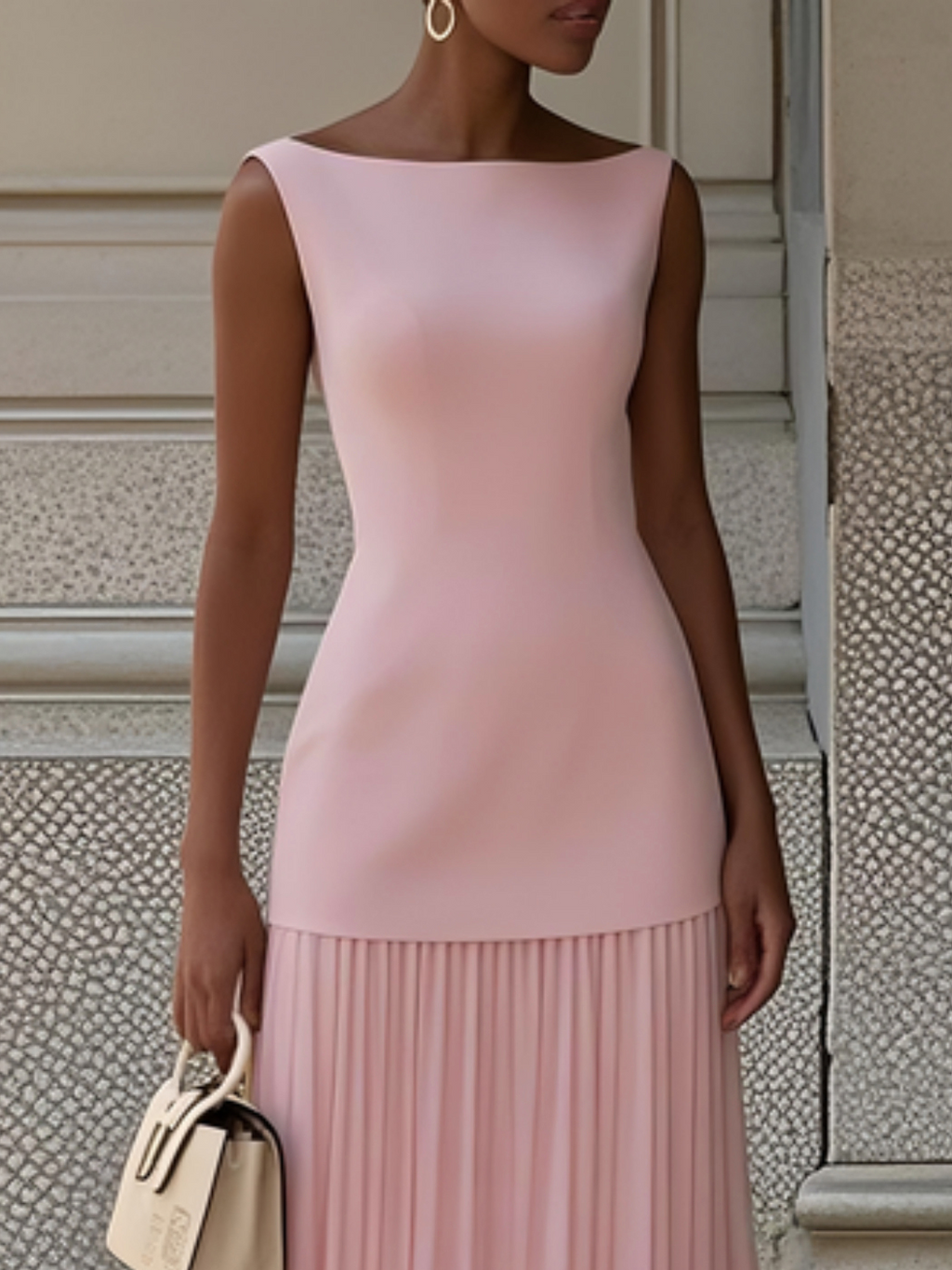 Micaela | Vestido largo plisado de diseño