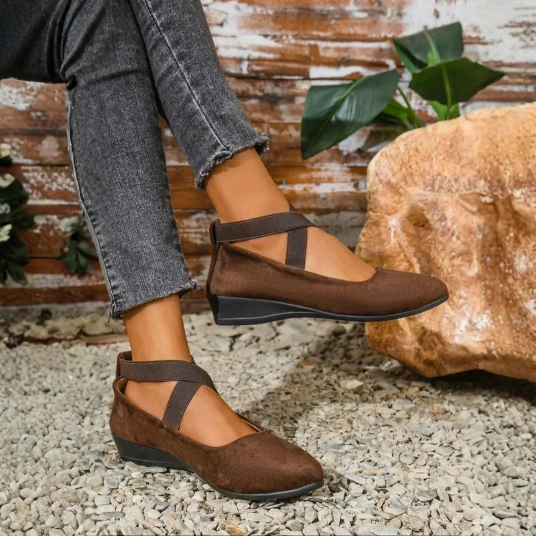 Anna | Zapatos Bailarinas con Tacón Cerrado