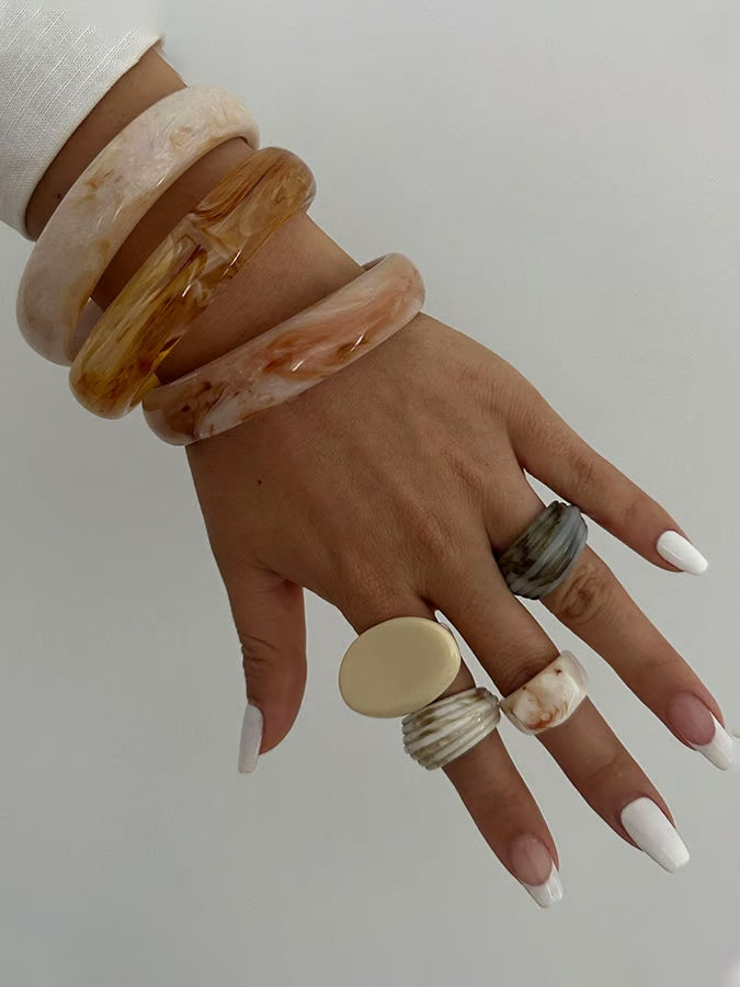 Pulsera Vintage Étnica de Mármol