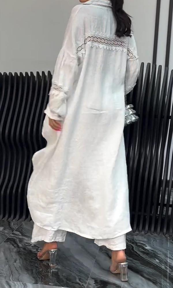 Conjunto de Top y Pantalones de Manga Larga con Dobladillo Irregular