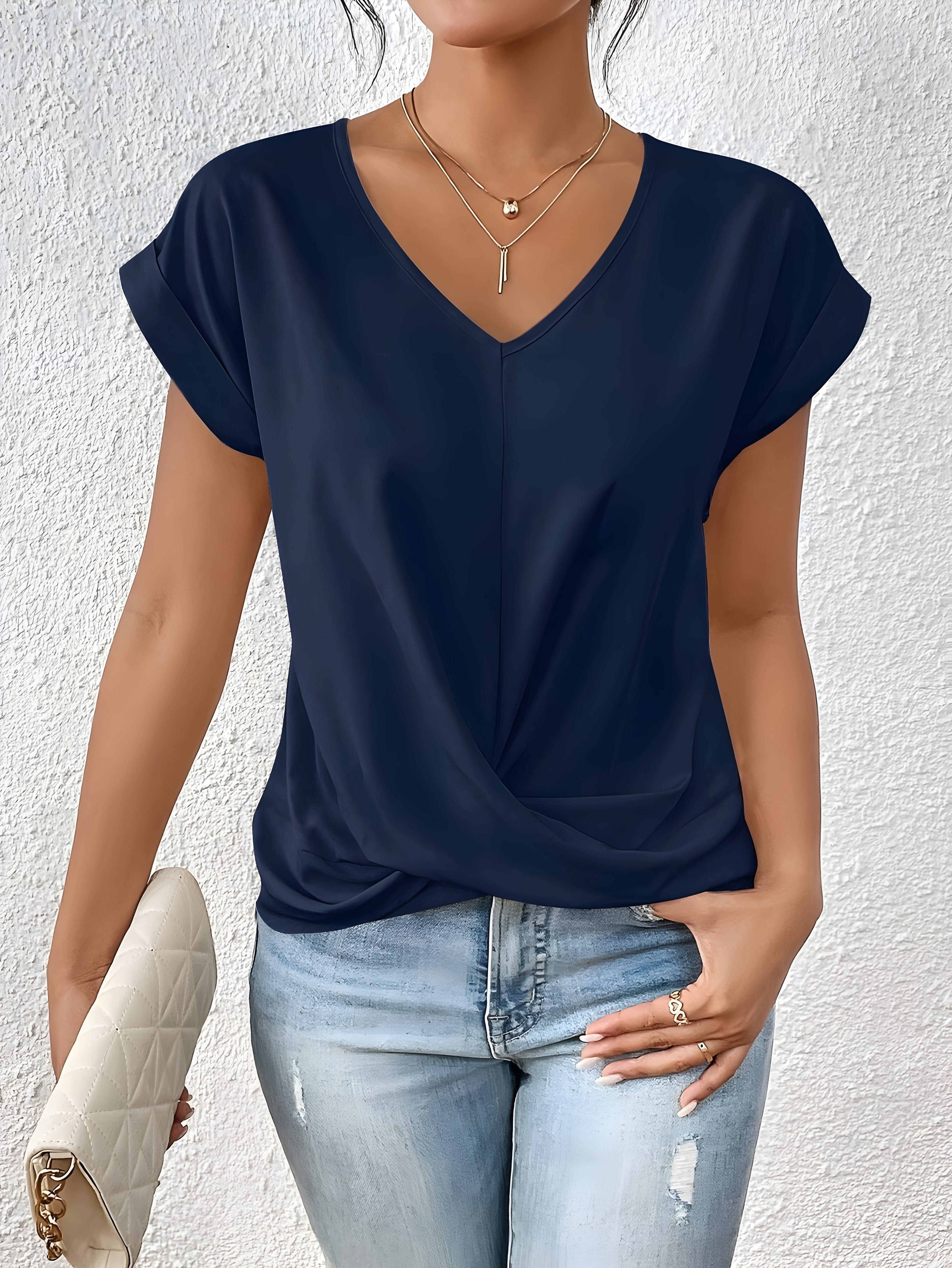 Maia – Top de Cuello en V con Cinta Frontal