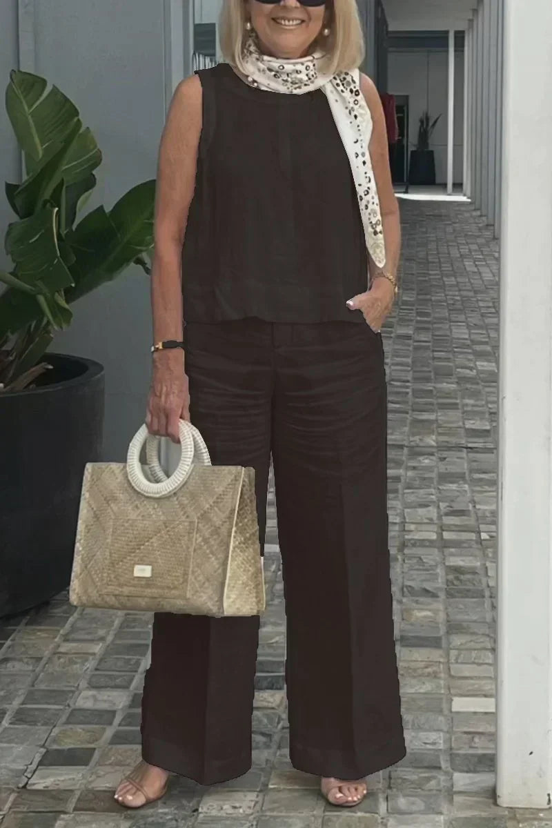 ZURI – TRAJE SIN MANGAS DE ALGODÓN Y LINO