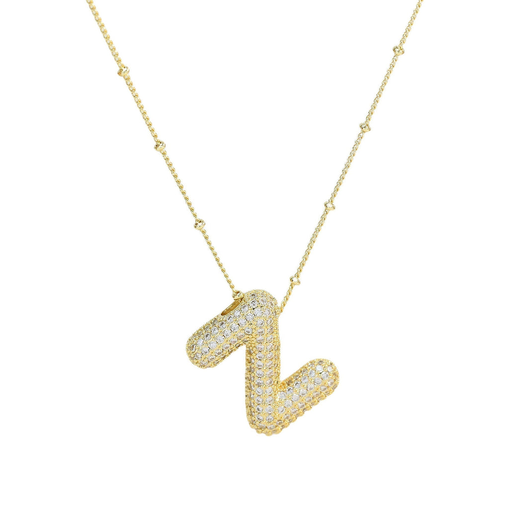 Savannah | Collar con Letra Burbuja en Diamante