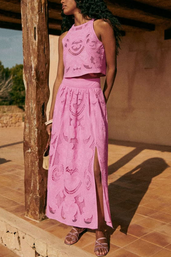 Romy | Conjunto de Encaje Rosa Moise
