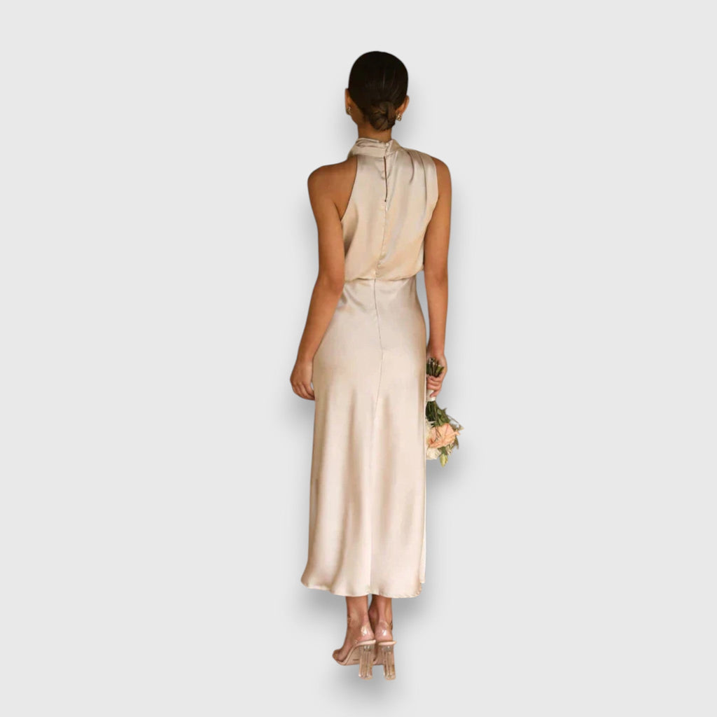 Daisy | Elegante Vestido de Satén con Cuello Halter