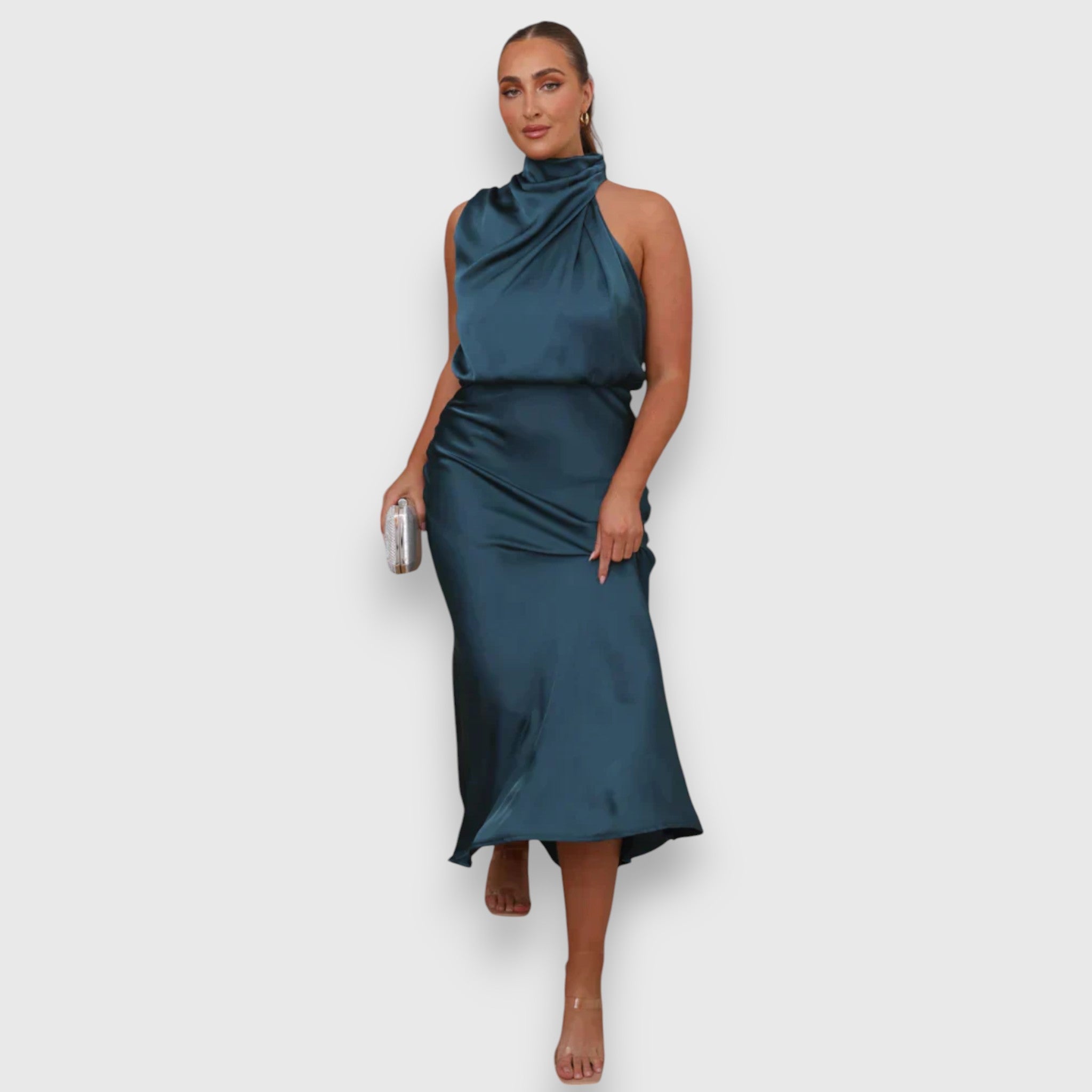Daisy | Elegante Vestido de Satén con Cuello Halter