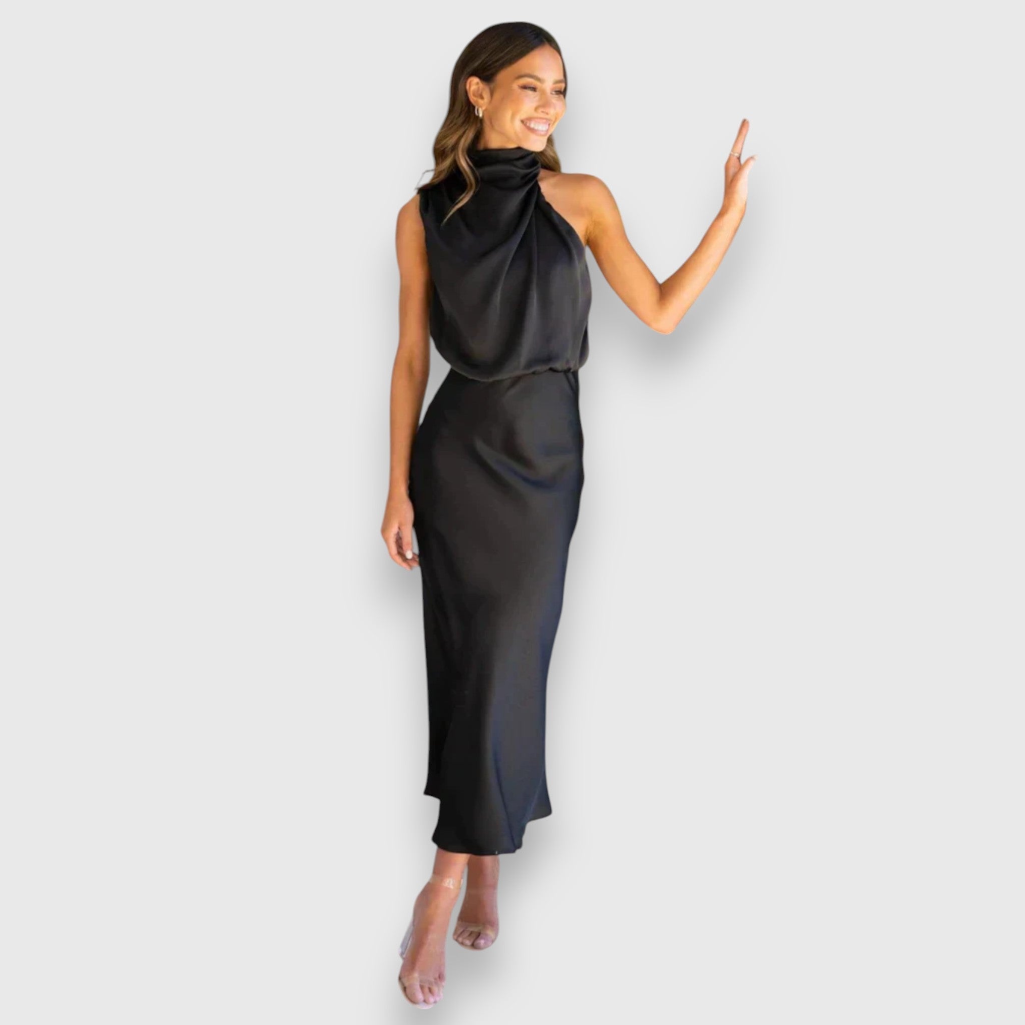 Daisy | Elegante Vestido de Satén con Cuello Halter