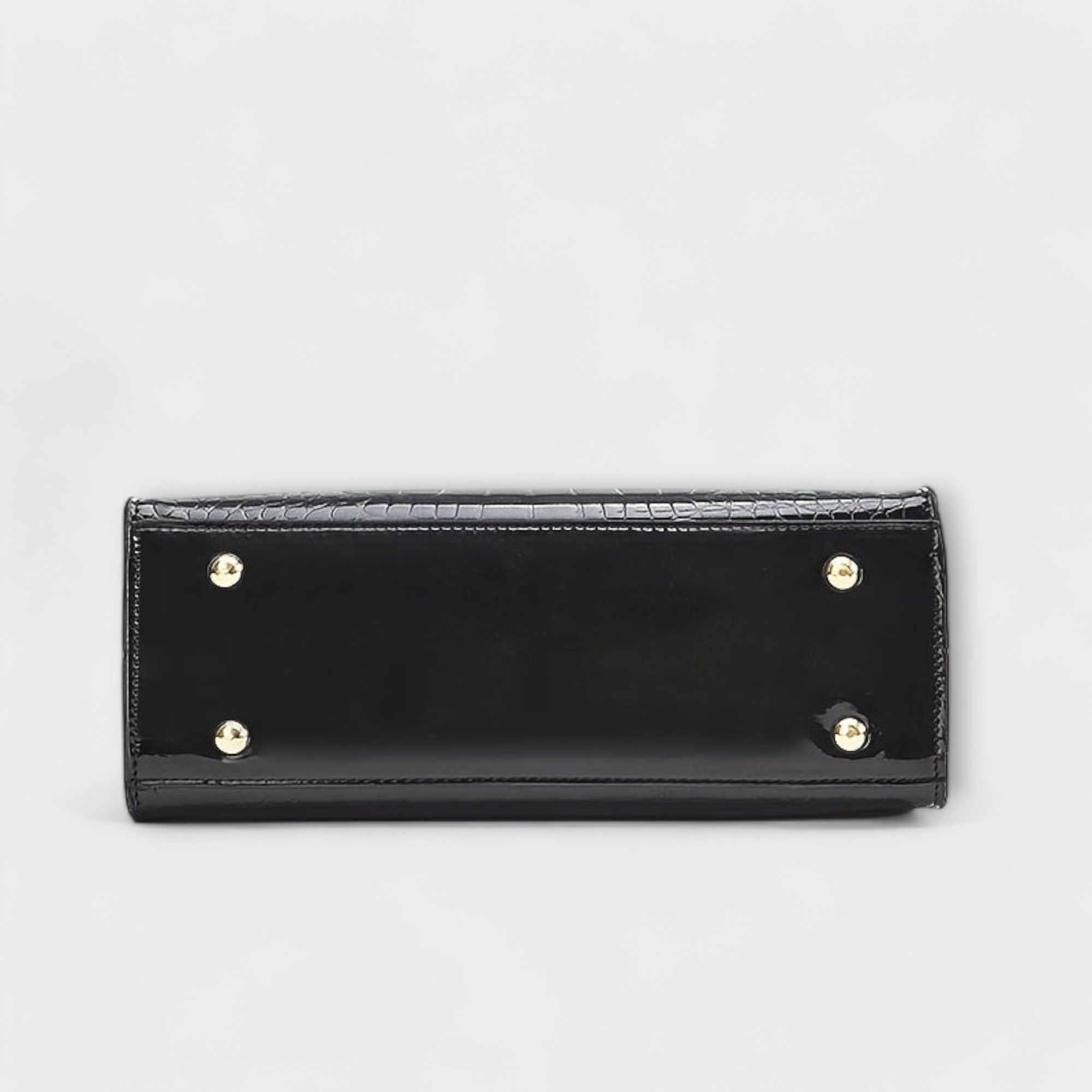 Bolso de Mano con Patrón de Cocodrilo Brillante