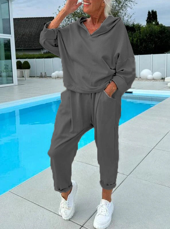 Conjunto de felpa y pantalones cómodos