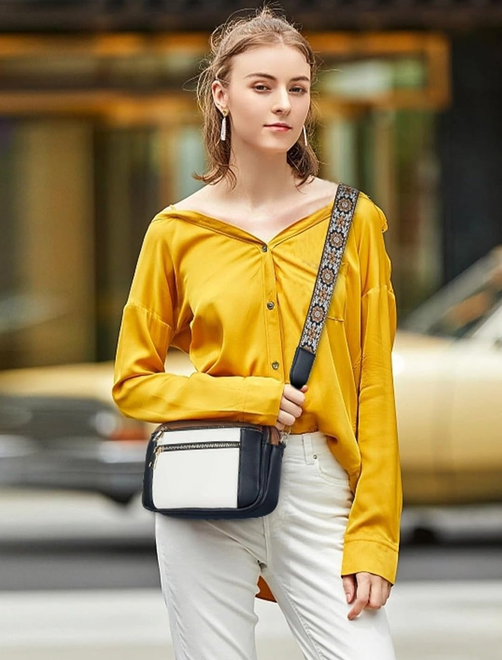 Erikka | Elegante bolso cruzado con correa ajustable con estampado