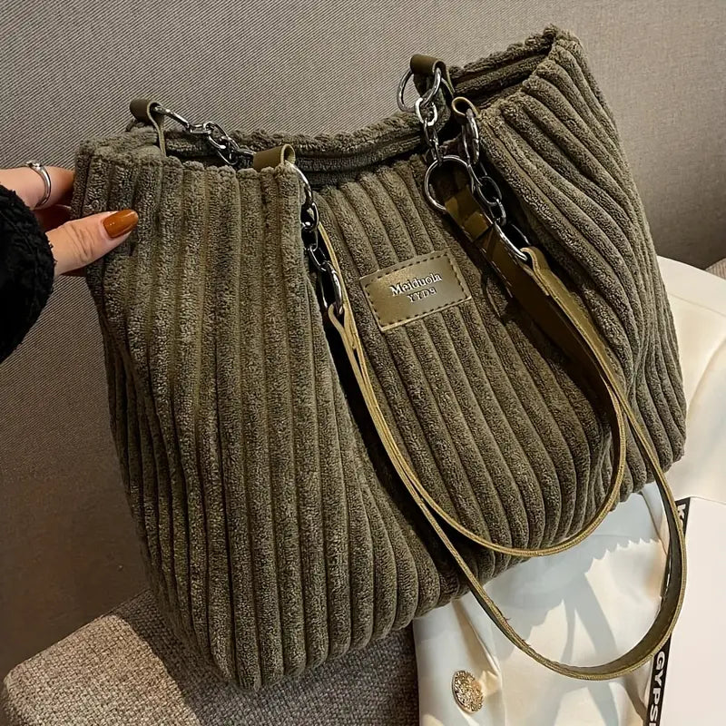 Onyx - Bolsa de Mano de Corduroy de Gran Capacidad