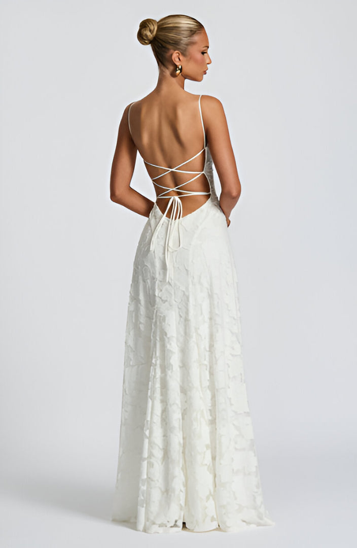 Alona - Vestido Maxi de Corsé de Encaje Elegante