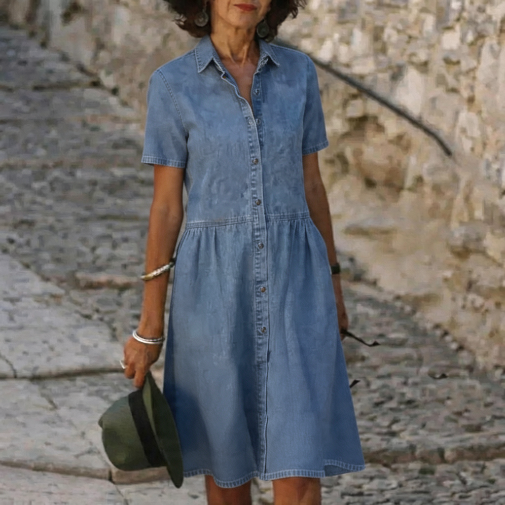 Vestido Camisero Estilo Vaquero