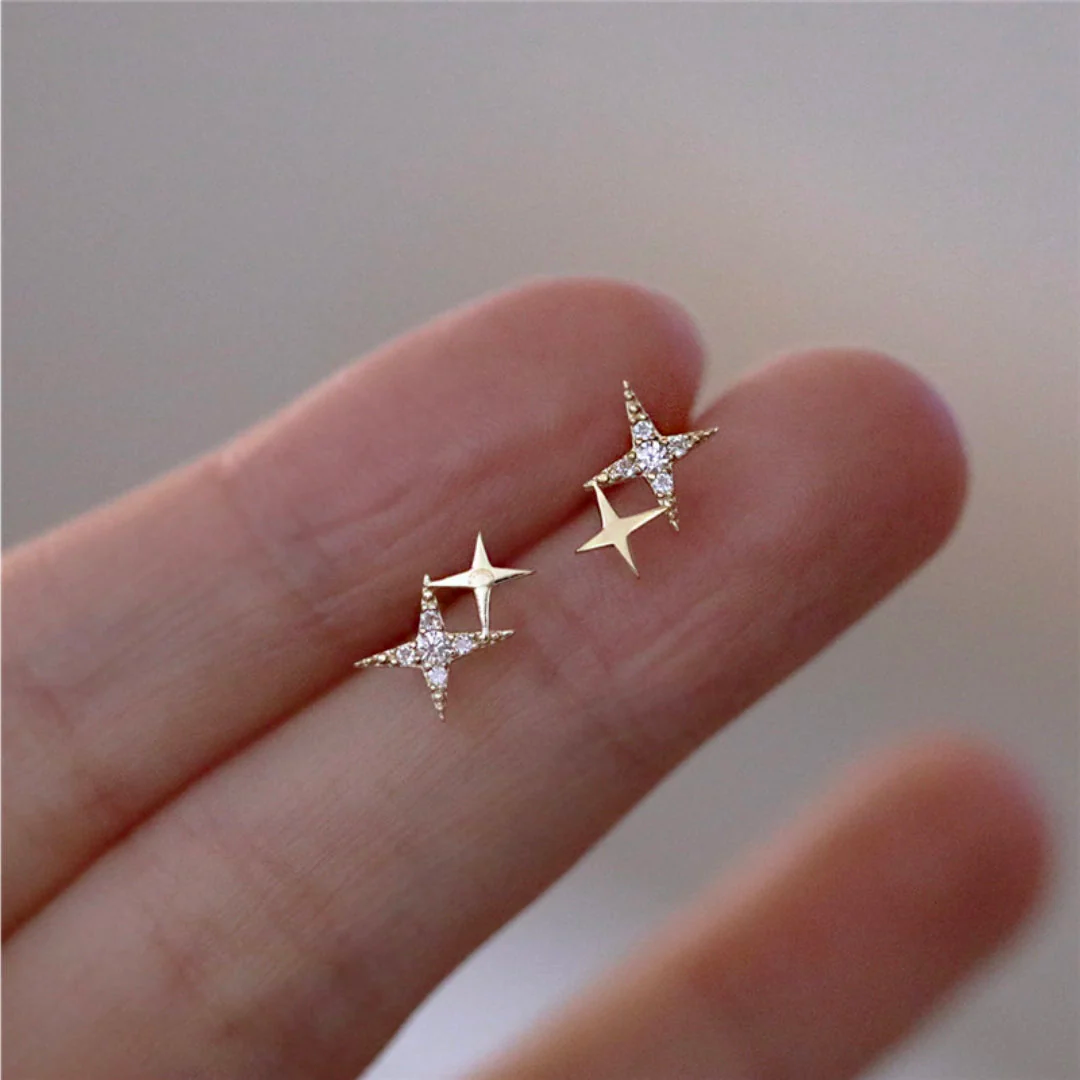 Estina – Pendientes en forma de estrella brillantes con un diseño delicado