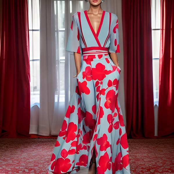 Jamie - Vestido Elegante con Patrón de Flores