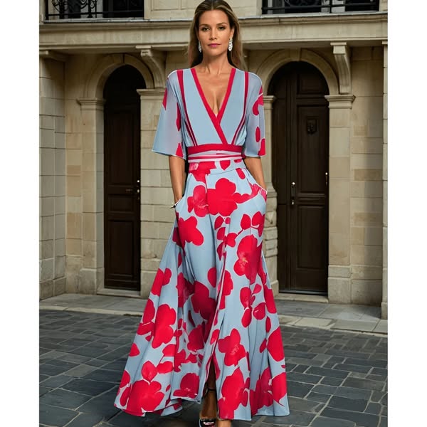 Jamie - Vestido Elegante con Patrón de Flores
