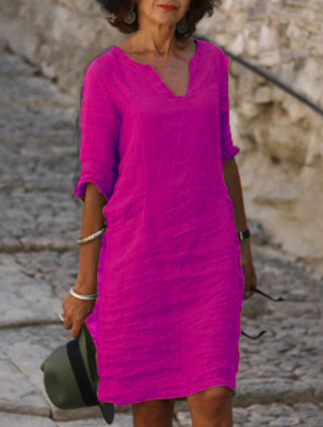 Silvia™ - Vestido de cuello en V atemporal que cubre el vientre