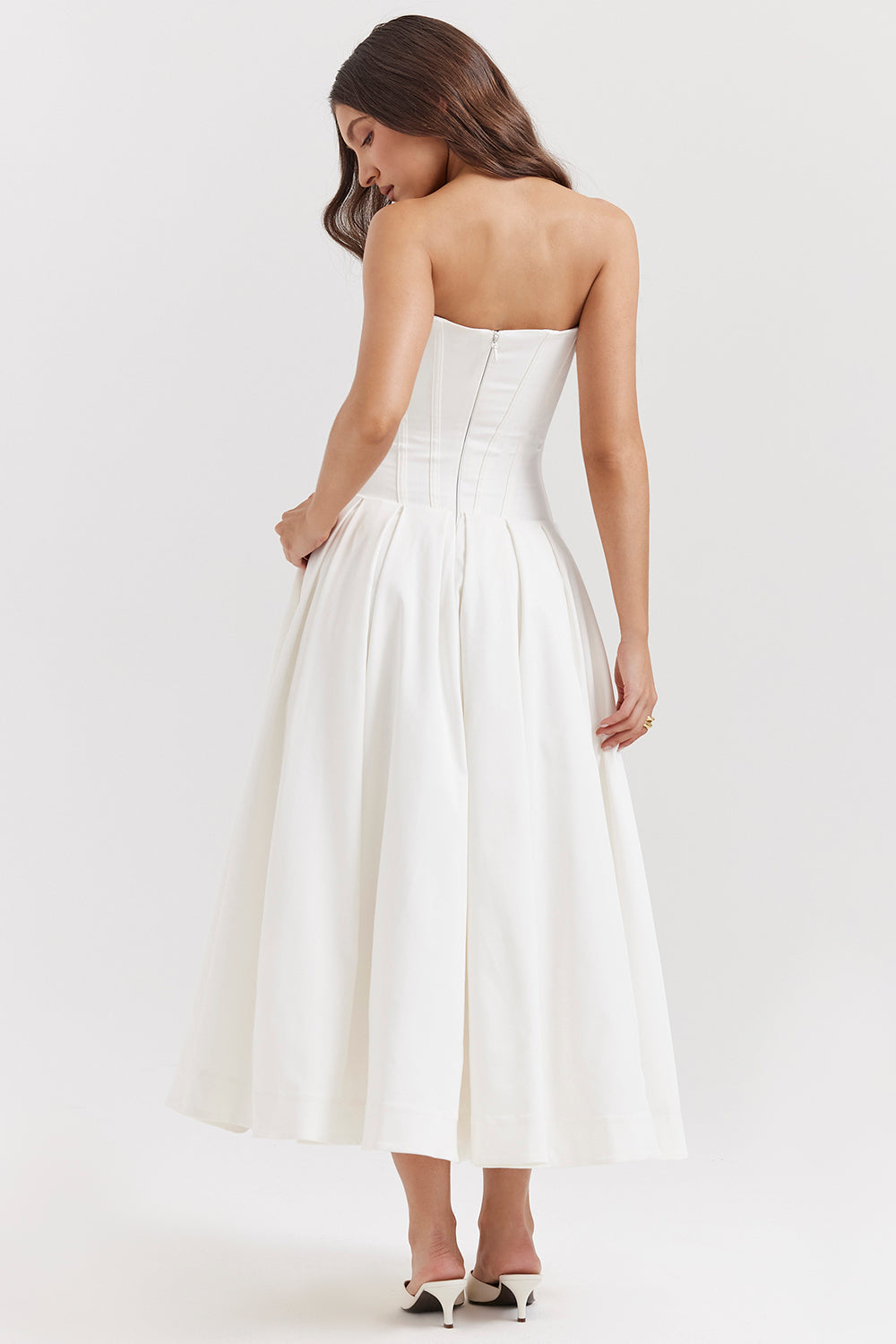 Vestido Midi Sin Tirantes Lina