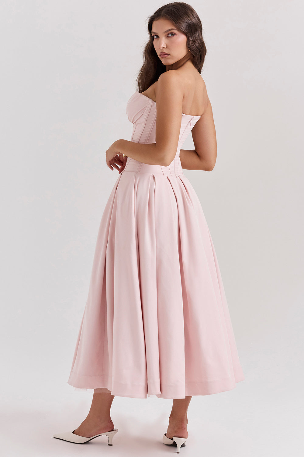 Vestido Midi Sin Tirantes Lina