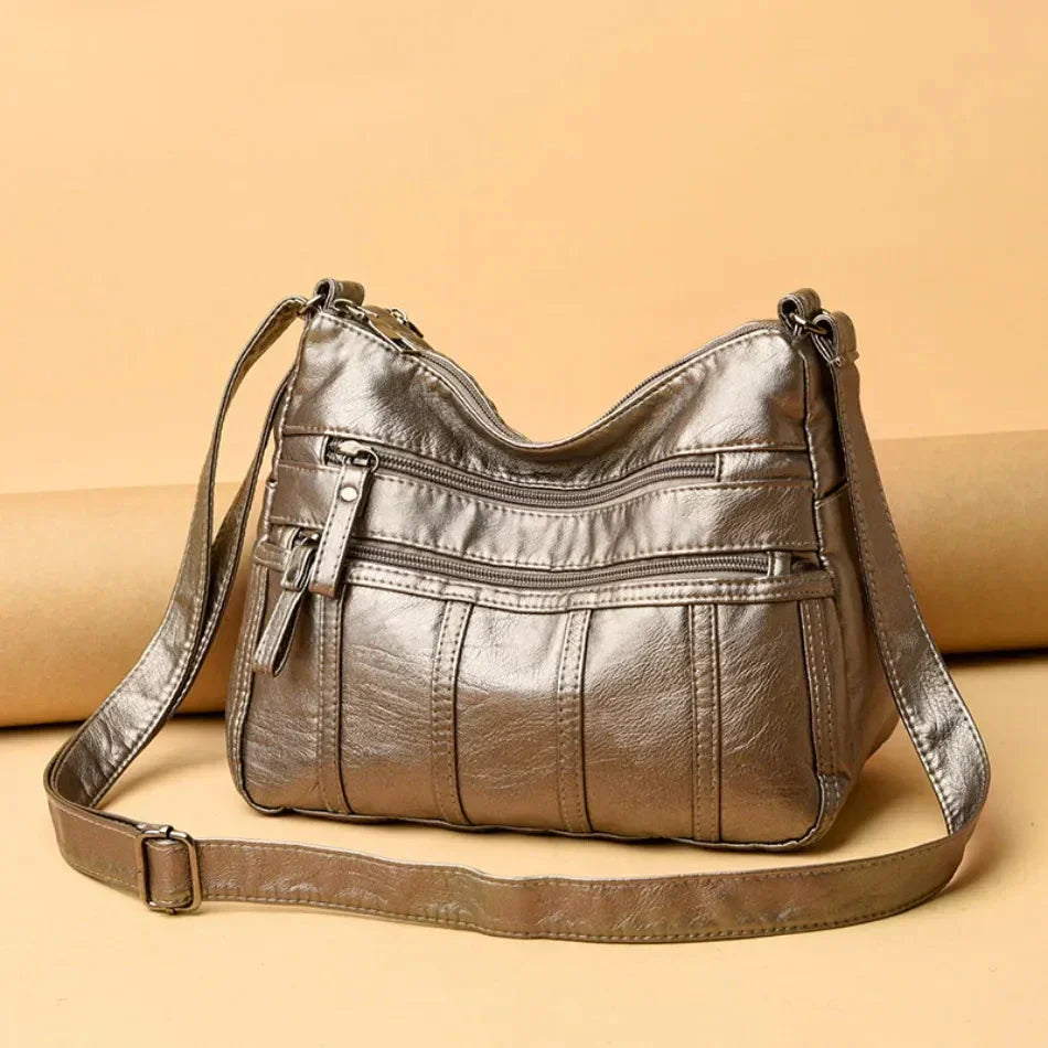 Bolso Cruzado de Cuero Suave Nina