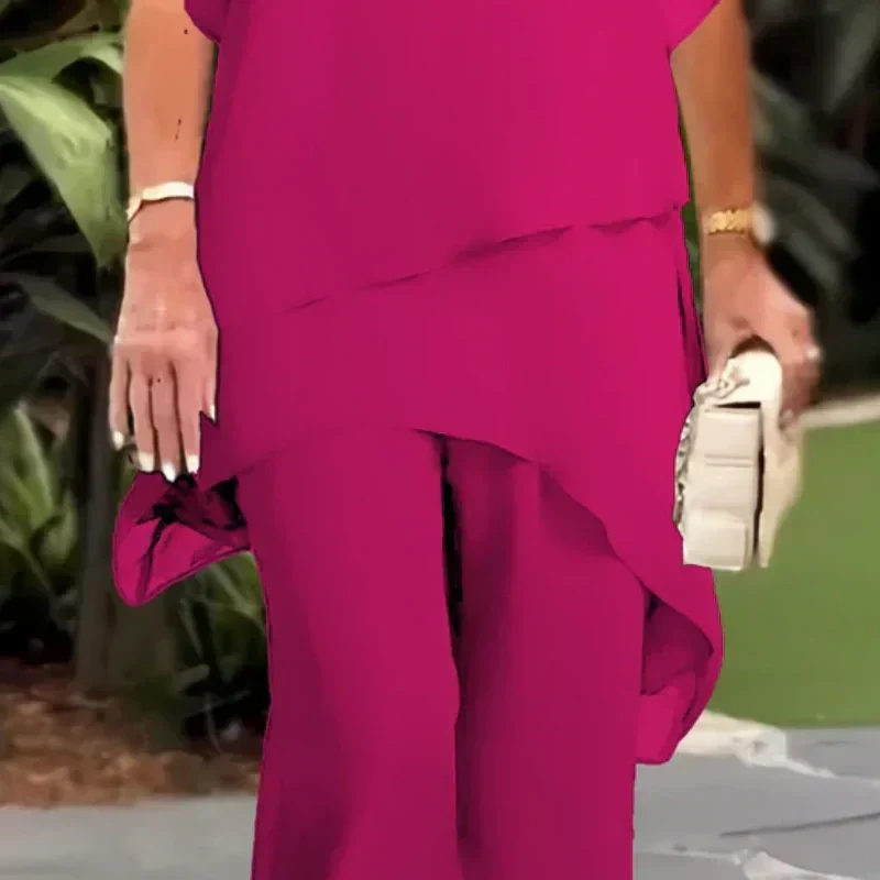 Conjunto con pantalones palazzo drapeados