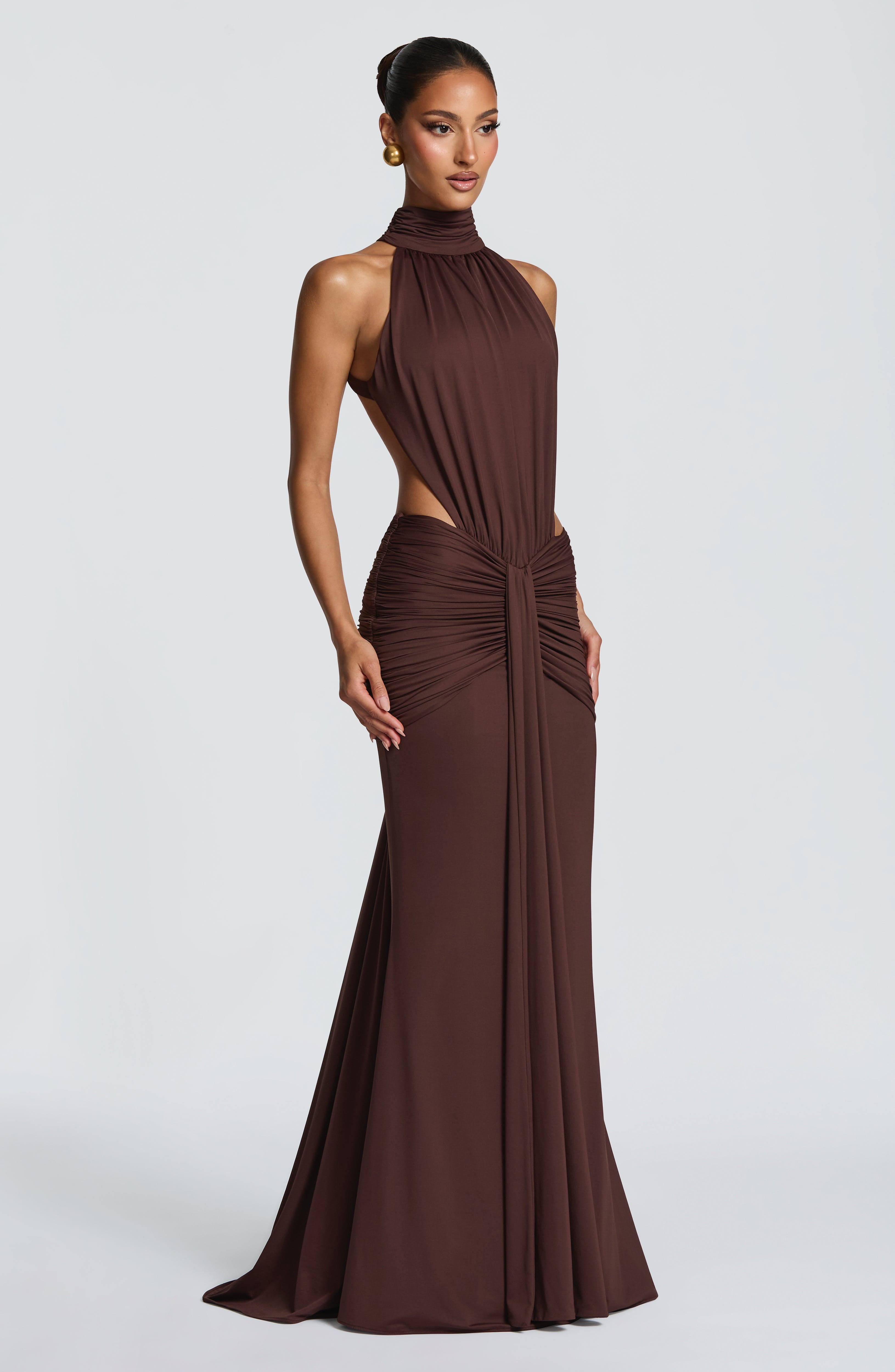 Vestido Teodora Ciruela Maxi