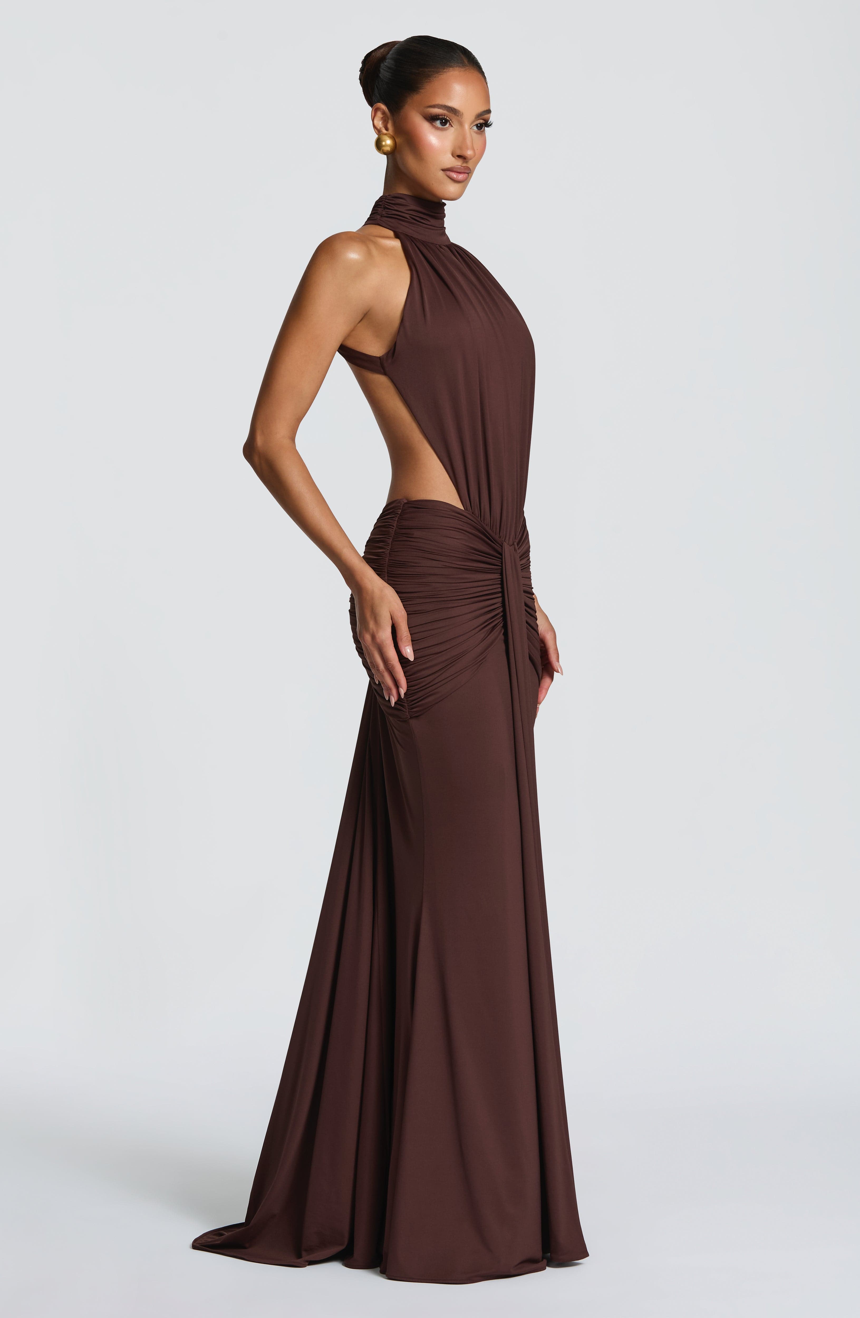 Vestido Teodora Ciruela Maxi