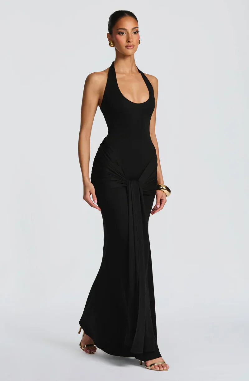Serenità Nera Vestido Maxi