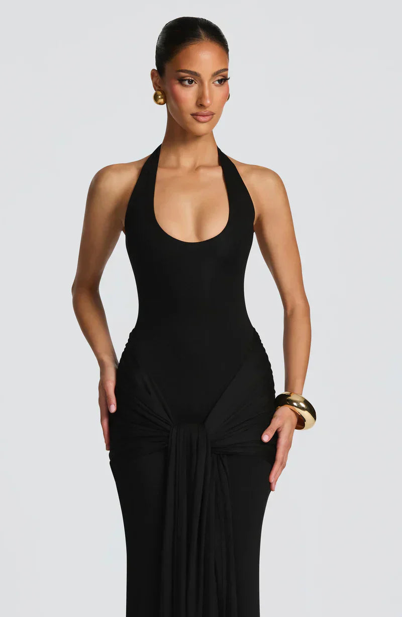 Serenità Nera Vestido Maxi