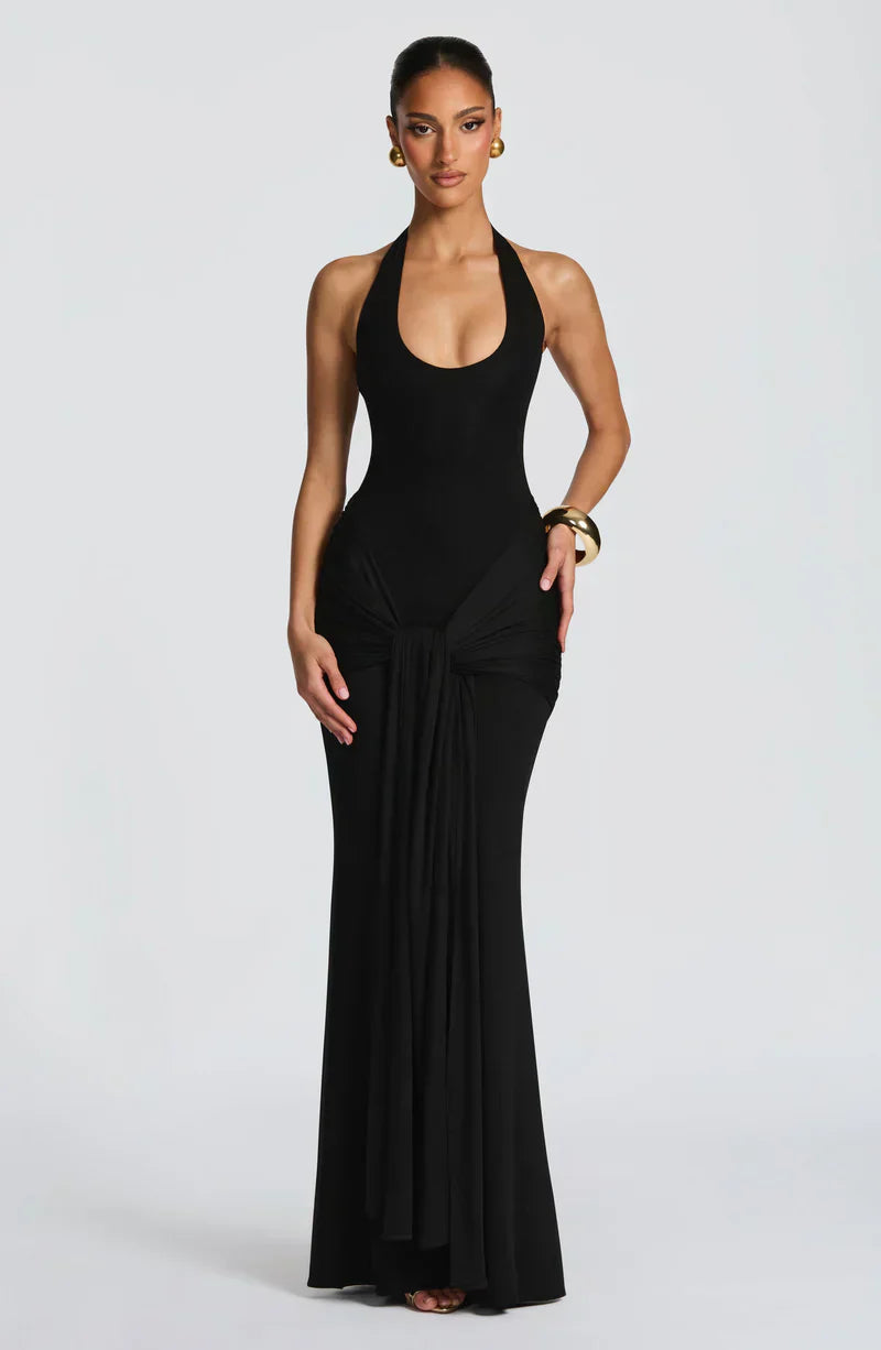Serenità Nera Vestido Maxi